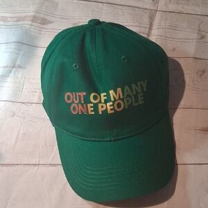 Green 'Out of Many One People' Embroidered Baseball Cap